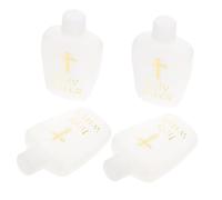 ZUNOXAZ Bouteilles d'eau Bénite Petites 60 ML en Verre Couvercle De Sécurité, Réservoir d'eau Rechargeable, Léger Et Portable, Décorations De Baptême pour Filles, Lot De 4 Pièces