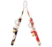 ZUNOXAZ Breloque Chat pour Téléphone Portable 2 Pièces Pendentif Maneki Neko Clochette Sangle Suspendre Décoration pour Clés Anti-Vol Usage pour Portable Appareil Photo Mp3 Mascotte Japonaise
