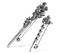 ZUNOXAZ Broche Épingle pour Kilt 2 Pcs Chardon en Alliage Élégante Accessoire pour Costumes et Manteaux