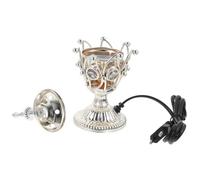 ZUNOXAZ Brûleur Électrique Style Moyen-Orient Métal Argenté Décoration Compacte pour Maison et Bureau Purification de Air et Relaxation