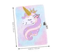 ZUNOXAZ Carnet Secret Fille Peluche Licorne avec Verrou Journal Intime Portable pour Petite Fille Cahier Doux et Coloré Cadeau pour Voyage et École