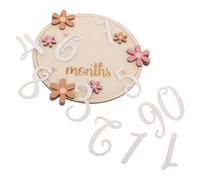 ZUNOXAZ Cartes Mensuelles en Bois pour -né avec Design Fleur Créatif, Accessoires Photo Délicats pour Séances Photo et Souvenirs Mensuels