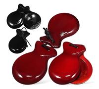 ZUNOXAZ Castagnettes Espagnoles en Bois 2 Paires Instrument de Percussion pour Adultes, Petite Castagnette Artisanale, Instrument de Musique Ludique et Facile à Apprendre, Percussion