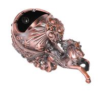 ZUNOXAZ Cendrier Coupe-Vent en Cuivre Rouge avec Sculpture Cheval Debout en Laiton, Cendrier Extérieur sans Fumée pour Cigarettes, Accessoire de Table Feng Shui pour Bureau et Salon,