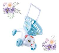 ZUNOXAZ Chariot de Courses pour Garçon et Filles en Plastique Résistant, Mini Chariot de Supermarché Simulé Bleu Macaron, de Rôle pour Fille et Garçon, Panier Spacieux, pour Jeux