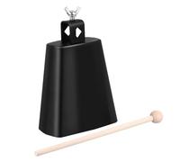 ZUNOXAZ Cloche de Vache avec Maillet Noir Instrument de Percussion Portable et pour Musique Rythmique Garçon Fille et Éducation Précoce