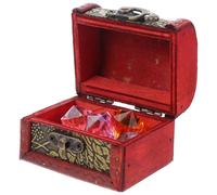 ZUNOXAZ Coffre de Pirate pour Garçon et Filles en Acrylique et Bois Petite Taille avec 10 Pierres Colorées pour Chasse au Trésor et Fête Pirate