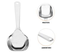 ZUNOXAZ Cuillère de Service Acier Inoxydable Tête Carrée Allongée et Profonde Cuillère Polyvalente pour Buffet Restaurant et Hôtel Ustensile de Cuisine et Résistant