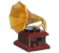 ZUNOXAZ Dollhouse Phonograph Miniature Décor Vintage Modèle Retro Record Player Ornement Compact pour Accessoires Maison de Poupée et Décoration Table