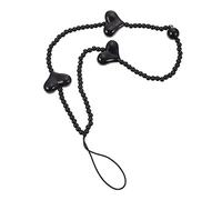 ZUNOXAZ Dragonne Pour Téléphone En Acrylique Noire De Cœur, Cordon Court Anti-perte, Chaîne Téléphone Amovible Pour Smartphone, Décoration Portable, Usage Quotidien