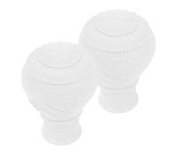 ZUNOXAZ Embouts de Tringle à Rideaux Décoratifs en Plastique Lot de 2 Embout de Finition Sculpté Compatibles Tringle à Rideaux Romaine Accessoires pour Décoration Intérieure