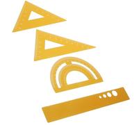 ZUNOXAZ Ensemble de 4 Règles en Alliage D'aluminium Couleur Café Échelle Claire pour Dessin, Mesure et Amélioration de L'efficacité Travail, pour Enseignants et Étudiants