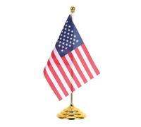 ZUNOXAZ Ensemble de drapeaux de bureau américains - Mini drapeaux de table USA avec mât et support en métal - Bannières internationales pour réunions de bureau, salles de t événements