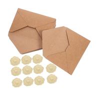 ZUNOXAZ Enveloppes Vintage Papier Kraft Lot de Enveloppes Auto-adhésives avec Stickers Cœur Élégantes et Pratiques pour Invitations Mariage Anniversaire Fêtes et Cartes de Vœux