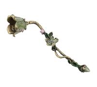 ZUNOXAZ Éteignoir à Bougie en Métal Vert Vintage, Outil D'extinction à Cloche de Fleur, Contrôle Précis Mèche, Accessoire Décoratif pour Bougies Chauffe-Plat et Pots, Usage Intérieur