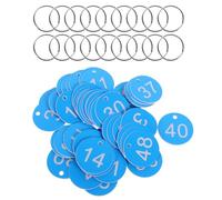 ZUNOXAZ Étiquettes Numérotées Rondes 1-50 Bleues avec Anneaux en Fer, Étiquettes Réutilisables pour Valves et Gestion Industrielle, Ensemble de 50 Pièces Multifonction pour Bureau