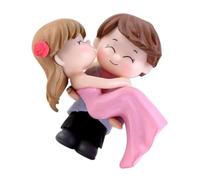 ZUNOXAZ Figurine Couple en Vinyle Doux, Décoration Gâteau Romantique DIY, Accessoire Fête Mariage et Anniversaire, Ornement Gâteau Non Comestible, Motif Princesse Câlin