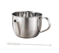 ZUNOXAZ Filtre Séparateur de Graisse en Acier Inoxydable 304, Bol Passoire Couvercle et Brosse de Nettoyage, Séparateur D'huile pour Soupe, Ustensile Cuisine pour Maison et Restaurant,