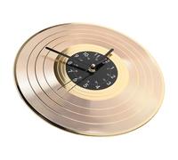 ZUNOXAZ Horloge Suspendue décoration Horloge Murale rétro Tourne-Disque Vinyle Disque Vinyle doré ABS Golden