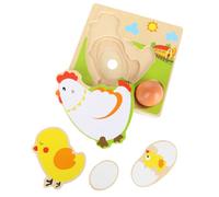 ZUNOXAZ Jeu de Puzzle en Bois Poules Pondeuses 1 Pièce Éducatif Montessori pour Garçon et Filles Éveil Bébé Apprentissage Précoce Maternelle D’éveil Sécurité Solide