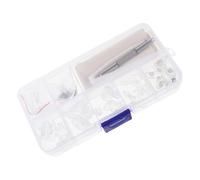 ZUNOXAZ Kit de Réparation Plaquettes Nasales pour Lunettes Coussinets Nez en Silicone Antidérapants 25 Paires Vis Tournevis Pince à Épiler Chiffon Nettoyage et Boîte de Rangement