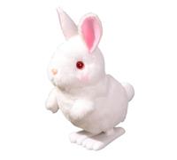 ZUNOXAZ Lapin en Peluche à Remonter sans Pile, Sauteur Compact pour Garçon et Filles, Design Blanc Doux, Présent de Pâques Amusant, Jouets Mécaniques pour Petites Mains, 1 Pièce