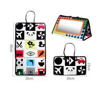 ZUNOXAZ Livre d'Activités Froissé pour Bébé Pliable avec Miroir à Contraste Élevé Noir et Blanc d'Éveil Visuel pour Tout-Petit Stimulation Sensorielle et Développement Vue