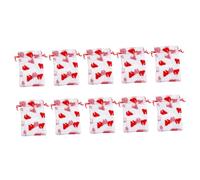 ZUNOXAZ Lot de 10 Sachets Présents de Noël 10X15 CM en Organza Doré Cordon de Serrage Pochettes à Bonbons Réutilisables Paquet Décoratifs pour Fêtes et Emballage Présents