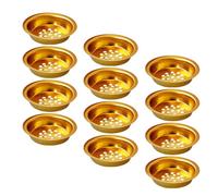 ZUNOXAZ Lot de 12 Accessoires pour Brûleur D'Encens D'Aromathérapie Coupelle pour Encens en Résine Insert Universel Porte-Bâtonnets D'Encens Doré