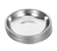 ZUNOXAZ Lot de 12 Petites Assiettes Rondes en Acier Inoxydable 8 CM Soucoupes pour Sauces et Condiments Bols à Tremper pour Maison Restaurant Usage Quotidien