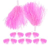 ZUNOXAZ Lot de 12 Pompons Roses en Plastique, Poignée Facile à Utiliser, Design Brillant et Solide, pour Cheering Squad et Support Your Team