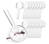 ZUNOXAZ Lot de 16 Loupes de Poche 8X pour Garçon et Filles Plastique Transparent Petite Taille Ergonomique Outil Scientifique Éducatif pour Exploration en Extérieur et Lecture