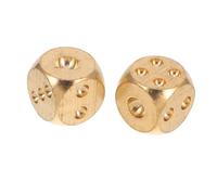 ZUNOXAZ Lot de 2 Dés en Laiton Massif 15x15x15 Mm, Dés en Métal pour Divertissement, Accessoires de Pub et Jeux de Société, Poids Compact, Soirées et Jeux de Tuiles