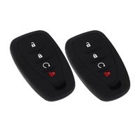 ZUNOXAZ Lot de 2 Étuis de Protection en Silicone pour Clé de Voiture 4 Boutons Compatible Véhicule Xl, Coque Anti-rayures Noire à Points Blancs, Étui Porte-clés Solide et