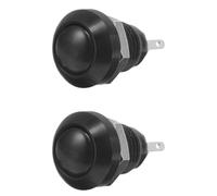ZUNOXAZ Lot de 2 interrupteurs à bouton-poussoir momentané - Interrupteur rond à montage sur panneau métallique - Commande SPST 2 broches robuste pour voitures et bateaux - Réarmement automatique