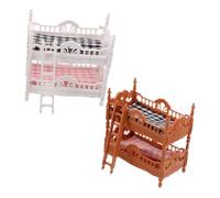 ZUNOXAZ Lot De 2 Lits Superposés pour Maison De Poupée Haut Et Bas Mini Meubles pour Maison De Poupée Chambre À Coucher Mini Meubles