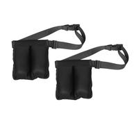 ZUNOXAZ Lot de 2 Pochettes Banane pour Flacons de Lotion, Ceinture Réglable Noire à Double Poche, Organisateur Pratique pour Thérapeute de Spa, Rangement Sécurisé et Accès Facile