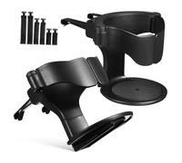 ZUNOXAZ Lot de 2 Porte-gobelets pour Voiture à Fixer sur Grille D’aération, Support Ajustable pour Bouteilles et Mugs, Plastique Solide Noir, Accessoires Auto Intérieurs, Usage Quotidien Conducteur
