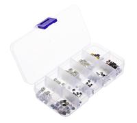 ZUNOXAZ Lot de 200 Interrupteurs à Bouton-poussoir Mini pour Télécommande de Voiture, Boutons-poussoirs Momentané en Plastique et Laiton, Kit Remplacement 10 Modèles X 20 Pièces,