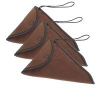 ZUNOXAZ Lot de 3 Pochettes Épaisses en Coton Marron pour Ocarina 12 Trous Paquet de Rangement Portables Anti-Perte Protection Renforcée pour Accessoires D’Instruments Paquet de