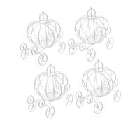 ZUNOXAZ Lot de 4 Boîtes à Bonbons de Carrosse Citrouille en Fer Blanc Décoration Centre de Table Mariage Boîte à Chocolats Anniversaire Calèche Princesse Décorative