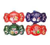 ZUNOXAZ Lot de 4 Boîtes à Bonbons en Fer Blanc pour Noël Coffret de Rangement Coloré Boîte Créative de Bonbon pour Présents et Décoration Festive