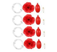 ZUNOXAZ Lot de 4 Roses Rouges Arroseuses Réalistes, Fleurs d'eau Farces Originales, Accessoires Réutilisables pour Blagues 1er Avril et Halloween, Jouets Amusants pour Garçon et Filles