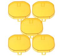 ZUNOXAZ Lot de 5 Caches D’objectif Carrés Jaunes pour Phares LED Cubiques 7,6 X 7,6 Cm, Abat-jour Étanche Anti-poussière, Protection pour Barres Lumineuses hors Route, Compatible