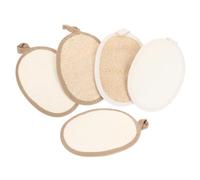 ZUNOXAZ Lot de 5 Éponges de Bain en Luffa Naturel Exfoliantes Corps, Réutilisables Séchage Rapide, Serviette Exfoliante Gommage du Dos, Soin Corporel Spa Maison