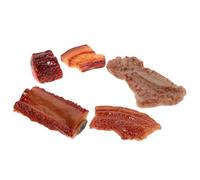 ZUNOXAZ Lot de 5 Modèles D’Exposition Réalistes en PVC de Porc Braisé Jouets Accessoire de Côtes Décoration Ludique pour Jeu Cuisine et Accessoires Photo Coloris Naturel Taille
