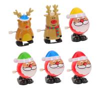 ZUNOXAZ Lot de 6 Jouets à Remonter de Noël - Figurines Mécaniques Père Noël Renne et Bonhomme de Neige - Assortiment Festif pour Présents et Pochettes Surprises - Jouets Interactifs pour