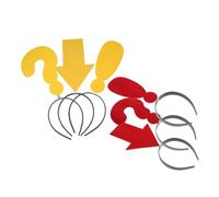 ZUNOXAZ Lot de 6 Serrage-Têtes Amusants Motifs Flèche Point d'Exclamation et Point d'Interrogation Accessoires Légers pour Fête d'anniversaire et Cosplay Confortables et Originaux