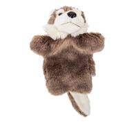 ZUNOXAZ Main Loup Peluche Douce pour Garçon Fille Éducatif Interactif pour Imagination et Jeu Parent Garçon Fille Accessoire Storytelling Gris pour École Maison