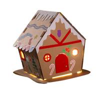 ZUNOXAZ Maison De Biscuits en Carton à Assembler, Kit DIY Noël Lumière Intégrée, Matériau sans Odeur Ni Décoloration, Décoration Festive Artisanale pour Noël, Présent Créatif